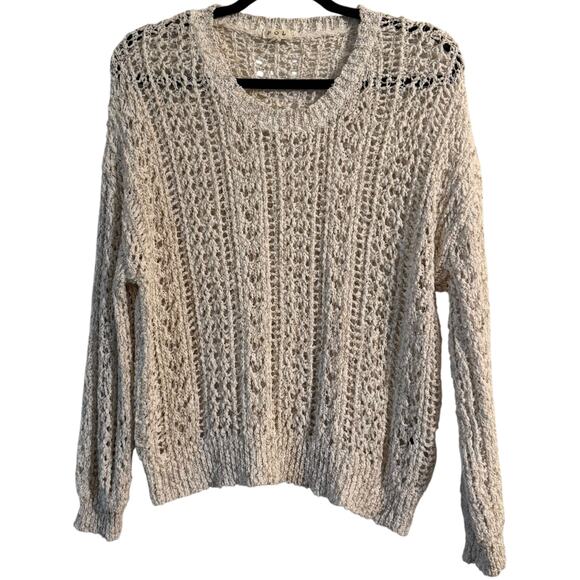 POL Sweaters - POL open knit cream long sleeve sweater size M pit-to-pit 24-29 Length-23.5